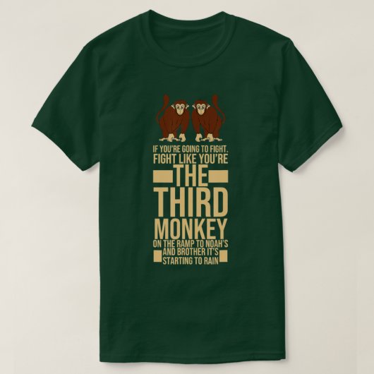 三番目のサルのデザイン Tシャツ (デザイン正面)