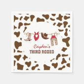 三番目のロデオ西カウボーイ3番目の誕生日 スタンダードカクテルナプキン (正面)