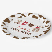 三番目のロデオ西カウボーイ3番目の誕生日 ペーパープレート (アングル)