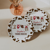 三番目のロデオ西カウボーイ3番目の誕生日 ペーパープレート