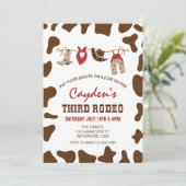 三番目のロデオ西カウボーイ3番目の誕生日 招待状 (スタンド正面)