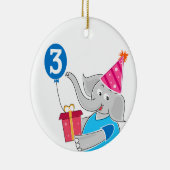 三番目の誕生日ゾウ セラミックオーナメント (右)