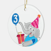 三番目の誕生日ゾウ セラミックオーナメント (左)