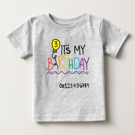三番目の誕生日 ベビーTシャツ (正面)