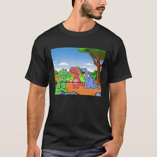 三畳紀の恐竜のハンドベルの練習 Tシャツ (正面)