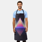 三白熱［赤熱］光を放つ角形Ethereumの概念。未来的な絶対論 エプロン (着用した状態)