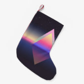 三白熱［赤熱］光を放つ角形Ethereumの概念。未来的な絶対論 スモールクリスマスストッキング (正面 (吊り時))