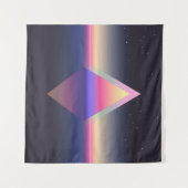 三白熱［赤熱］光を放つ角形Ethereumの概念。未来的な絶対論 タペストリー (正面(横))