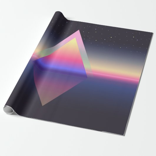 三白熱［赤熱］光を放つ角形Ethereumの概念。未来的な絶対論 ラッピングペーパー (アンロールド)