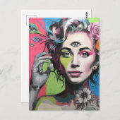 三目の美人 ポストカード (正面/裏面)