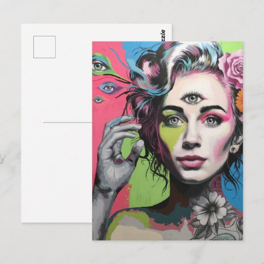 三目の美人 ポストカード (正面/裏面)