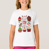 三目並べカップケーキ Tシャツ (正面)