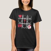 三目並べ 白フォント Tシャツ (正面)
