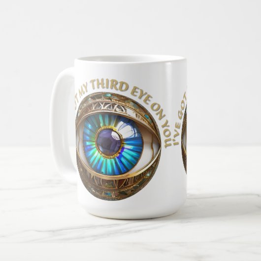 三目得目の目を使う コーヒーマグカップ (正面左)