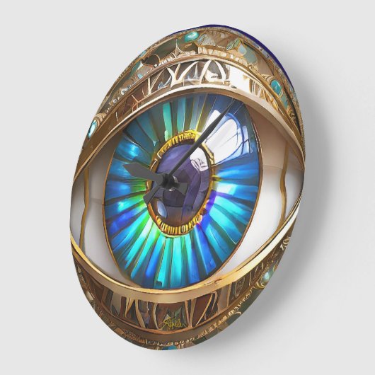 三目得目の目を使う ラージ壁時計 (傾斜)