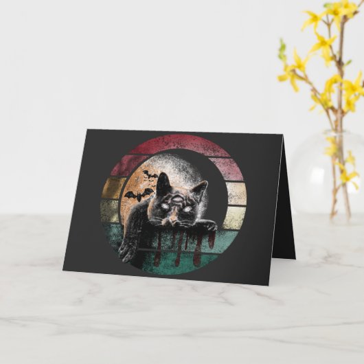 三目猫 カード (黄色い花)