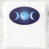 三相ムーンステッカー 楕円形シール (バッグ)