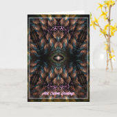 三眼フラクタルアートグリーティングカード カード (黄色い花)