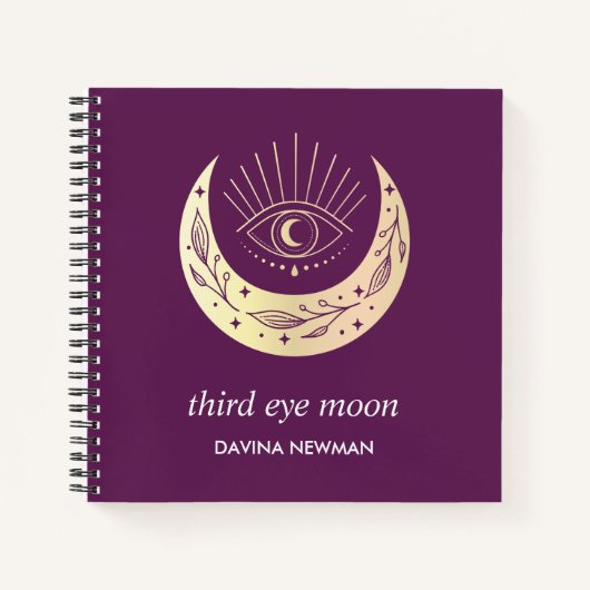 三眼三日月ボホモノグラムパープル ノートブック (正面)