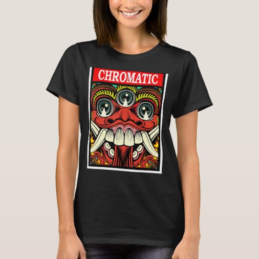 三眼混沌とした邪悪な赤のクロマティックドラゴンゲーム Tシャツ (正面)
