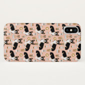 三着色されたコーギーのコーヒーパターン-赤面 Case-Mate iPhoneケース (裏面(横))