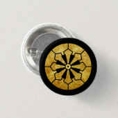 三社祭駒形門フェイク金ゴールドブラック 缶バッジ (正面&裏面)