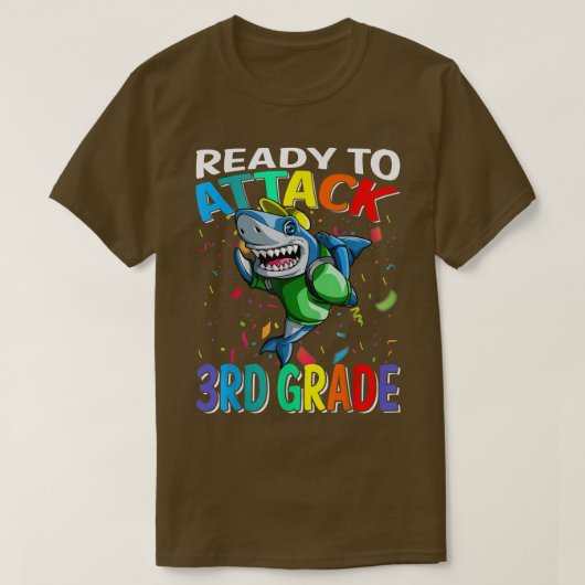 三等サメ新学期攻撃準備完了 Tシャツ (デザイン正面)