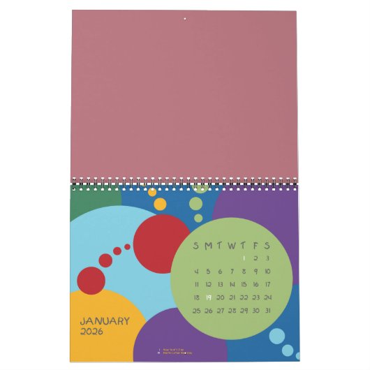 三級先生、先生デイエイブリミニバインダー カレンダー (1月 2026)