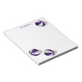 三紫の白いバスケットボール名前をカスタムする ノートパッド (アングル)