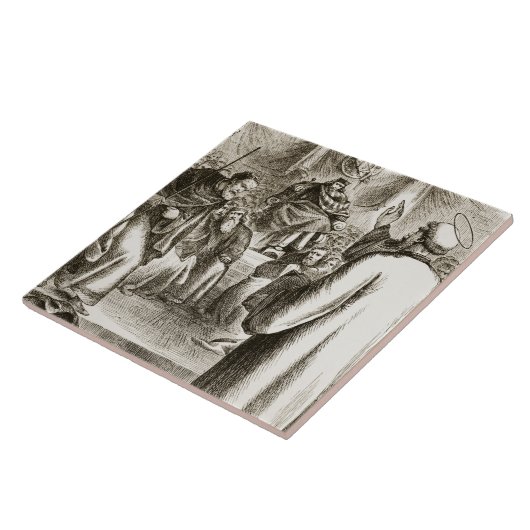 「三組木曜日からのタラで、説教するセントパトリック タイル (側面)