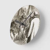 「三組木曜日からのタラで、説教するセントパトリック ラウンド壁時計 (傾斜)