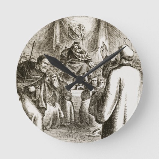 「三組木曜日からのタラで、説教するセントパトリック ラウンド壁時計 (正面)