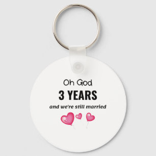 三結婚周年おもしろい記念品 キーホルダー