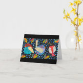 三羽の小鳥 カード (黄色い花)