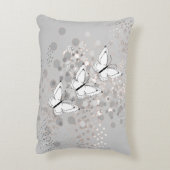 三羽の白い蝶 アクセントクッション (裏面(縦))