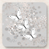 三羽の白い蝶 コースター (正面)