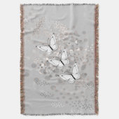 三羽の白い蝶 スローブランケット (正面縦)