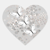 三羽の白い蝶 ハートシール (正面)