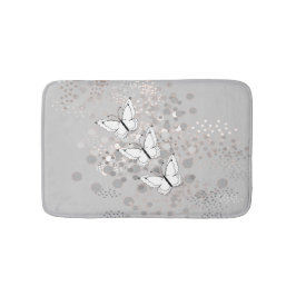 三羽の白い蝶 バスマット