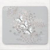 三羽の白い蝶 マウスパッド (正面)