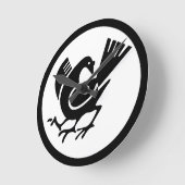 三脚カラス ラウンド壁時計 (傾斜)