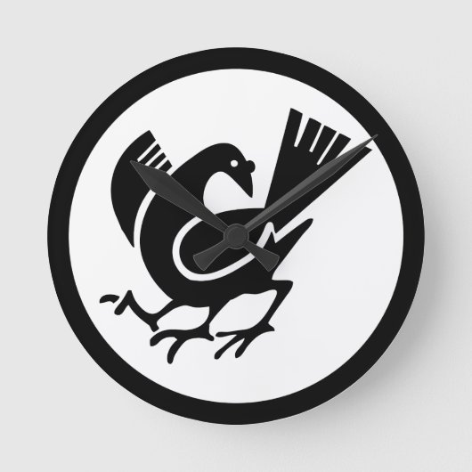 三脚カラス ラウンド壁時計 (正面)