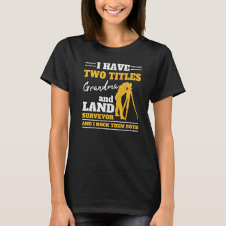 三脚ランド測量祖母とランド Tシャツ