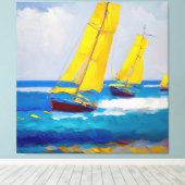 三艘の船を見た キャンバスプリント (インサイチュ (ウッドフロア))