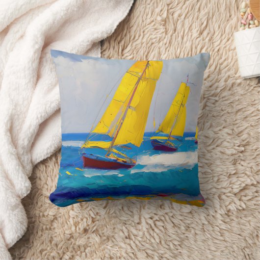 三艘の船を見た クッション (ブランケット)