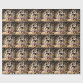 三色のキャバリエスパニエル犬子犬たち ラッピングペーパー (フラット)