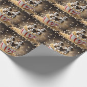 三色のキャバリエスパニエル犬子犬たち ラッピングペーパー (角)