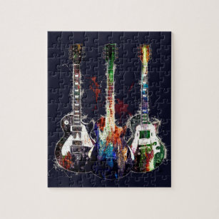 三色のギター ジグソーパズル