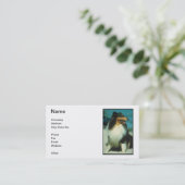 三色のコリーの名刺 名刺 (スタンド正面)