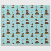 三色のコーギーのお尻の包装紙 ラッピングペーパー (フラット)